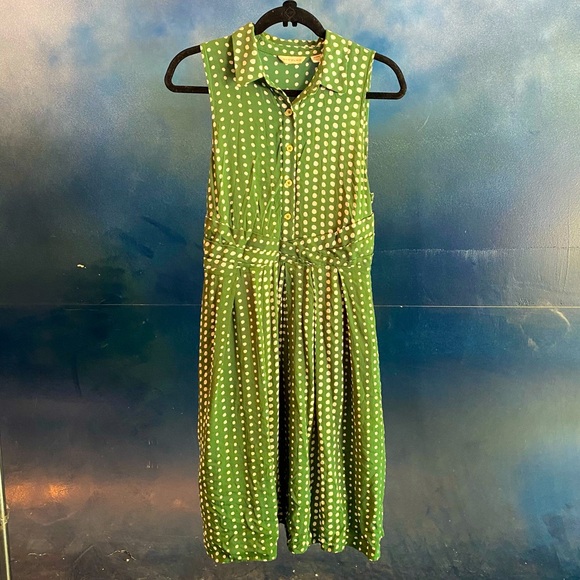 Sleeveless Green w/ polka dots dress purchased from Anthroplogie - Picture 1 of 7